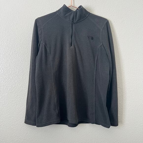 The North Face Glacier 1/4 Zip fleece charcoal gray long sleeve - Picture 1 of 5